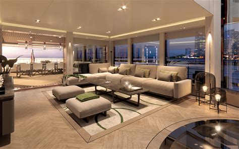 Download wallpapers luxury yacht interior, living room, yacht interior ...