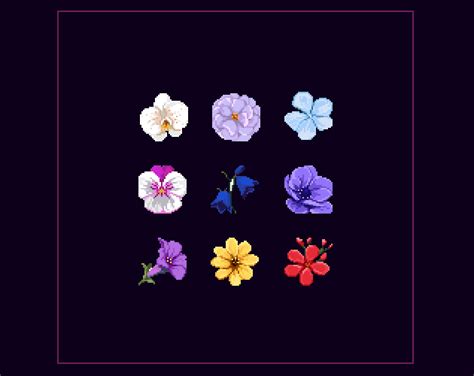 32 x 32 Pixel Art Blooms and Shrooms Icon Pack by Saikofae