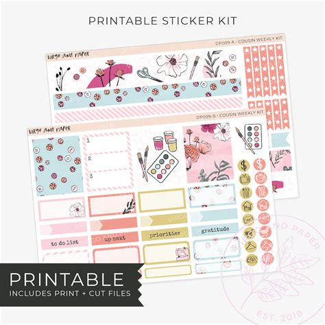 Printable Hobonichi Cousin Weekly Planner Stickers Create Virgo And Paper