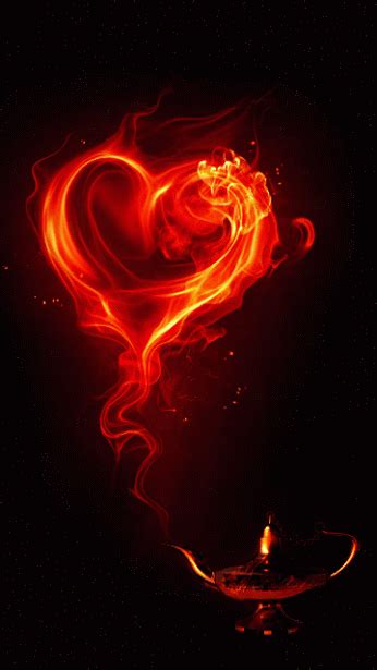 Genie Lamp Heart  Hearts On Fire Fire Heart Heart Wallpaper