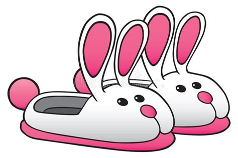 Cartoon Bunny Slippers stock vector. Illustration of decorated - 106653971