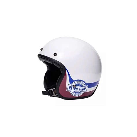 Casque jet vintage Mârkö The Classic blanc bleu