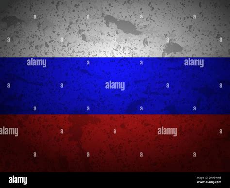 Grunge Russia Flag Textured Background Vector Illustration Stock