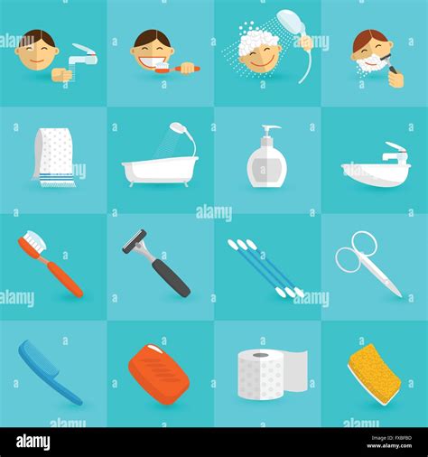 Hygiene Icons Flat Stock Vector Image Art Alamy