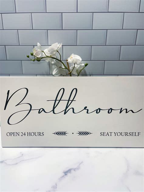 Wooden Funny Bathroom Sign Personalized Home Decor Gift Etsy