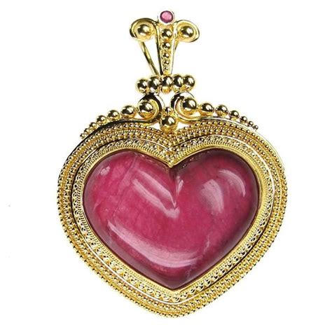 Ruby Heart Greek 18k Gold Pendant Large Athenas Treasures