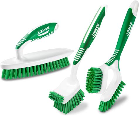 Libman Heavy Duty Scrub Brush Kit Cleaning Brushes For Household Use Tub