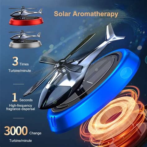 Solar Powered Rotation Helicopter Solar Aromatherapy Car Air Freshener