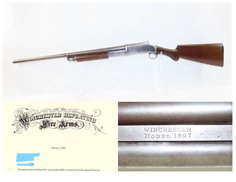 Winchester Model 1897 Brush Gun Slide Action Shotgun Factory Letter 12