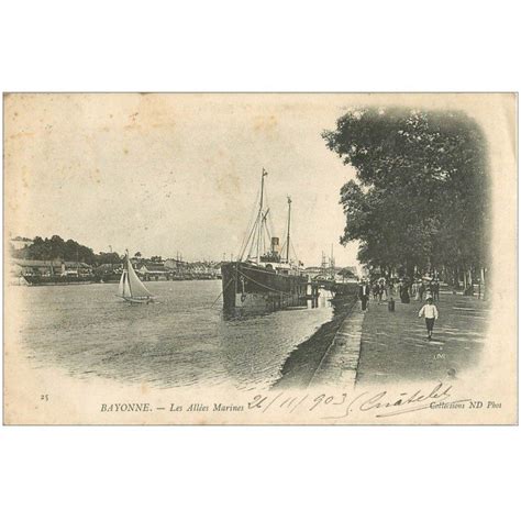 carte postale ancienne 64 BAYONNE Les Allées Marines 1903 Cartes