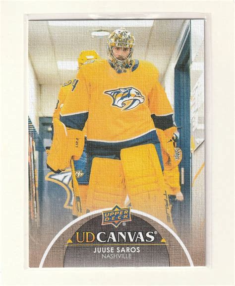 Juuse Saros Nashville UD Canvas Hockey Card 2021 22 Upper Deck C166