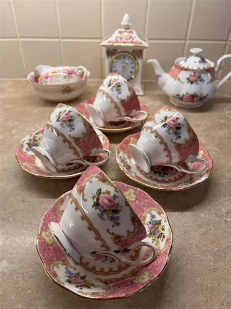 Royal Albert Lady Carlyle China Tea Set For Four With Teapot Plus