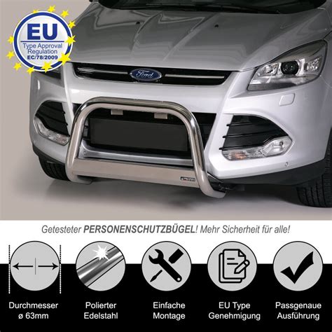 Frontbügel EDELSTAHL passend für FORD KUGA 2013 bis 2016 Chrome Front