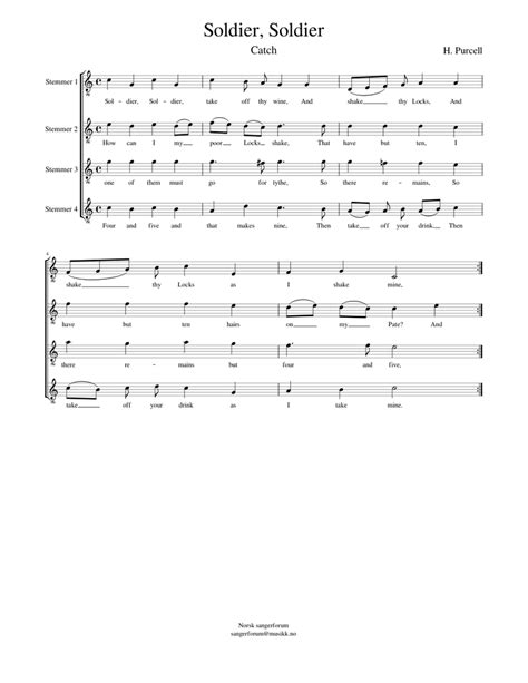 Soldier, Soldier Sheet music for Vocals (Choral) | Musescore.com