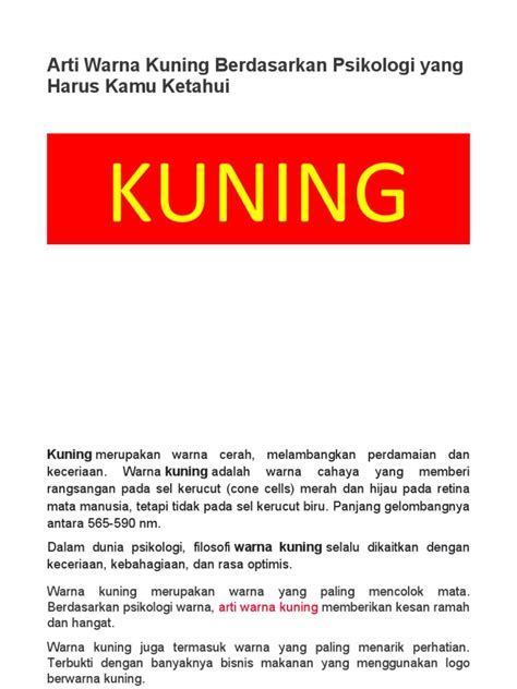 Arti Warna Kuning | PDF