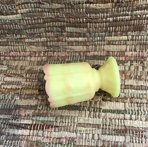 Fenton Burmese Satin Custard Glass Toothpick Holder Yellow Etsy