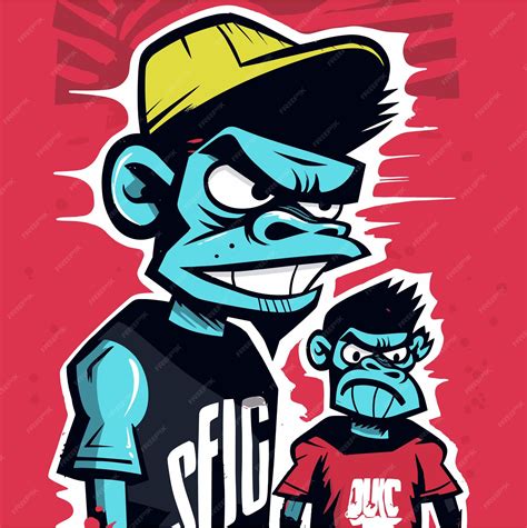 Premium Vector Funky Apes Vector Illustration Tshirt Design