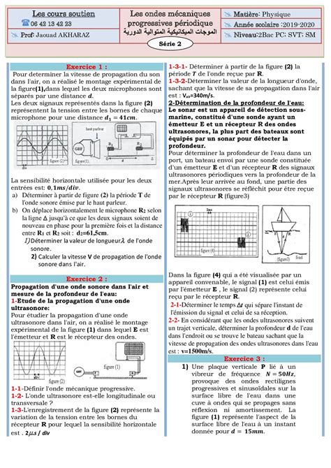 Ondes M Caniques Progressives P Riodiques Exercices Non Corrig S