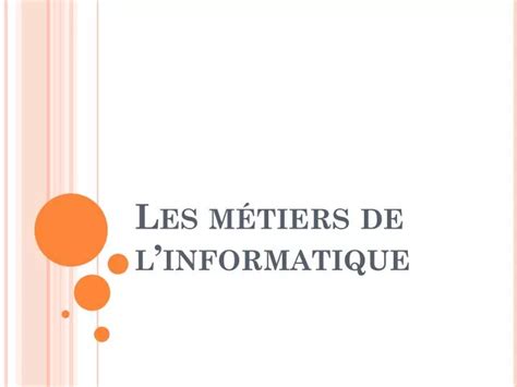 Ppt Les M Tiers De Linformatique Powerpoint Presentation Free