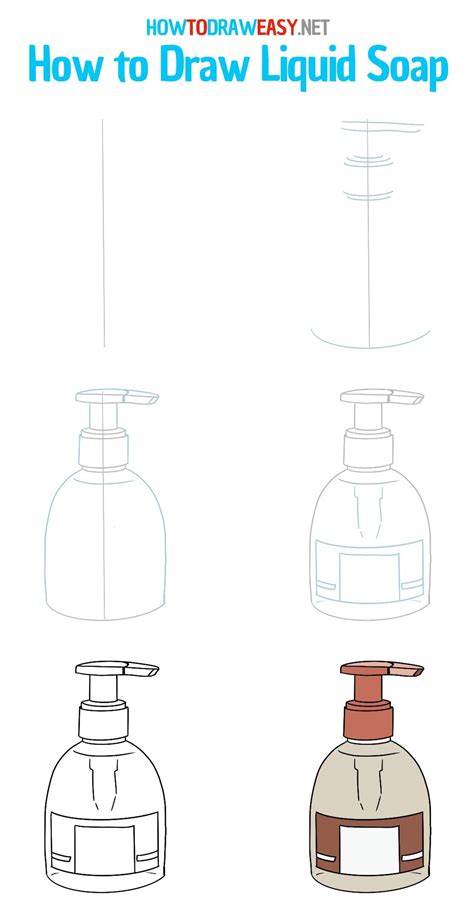 How To Draw Liquid Soap Soap Bottle Drawing Bottle Drawing Easy