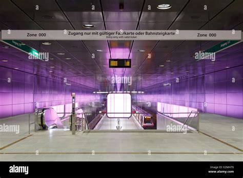 Inside HafenCity University Subway Station In Hamburg Germany Stock