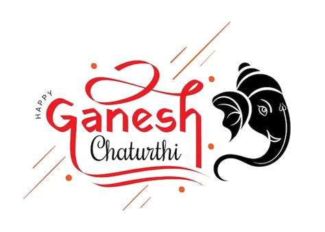 Premium Vector | Happy Ganesh Chaturthi calligraphy art with lord ...