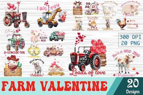 Farm Valentine Bundle Bundle Creative Fabrica