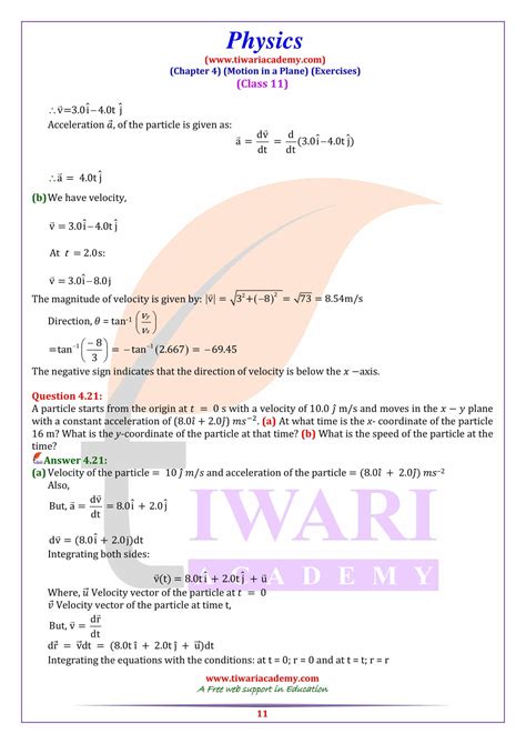 Ncert Solutions For Class 11 Physics Chapter 4 Motion In A Plane