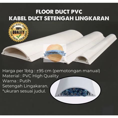 Jual FLOOR DUCT KABEL DUCT LANTAI OVAL 50x15 Mm PVC PUTIH Shopee