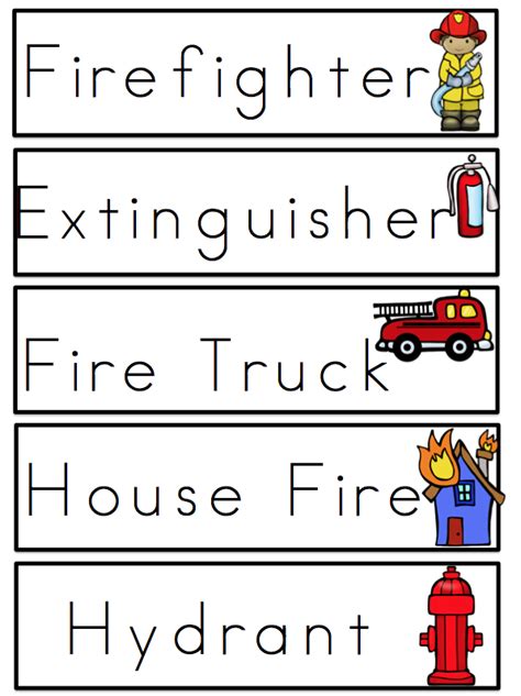 Fire Safety Picture Word Cards Artofit