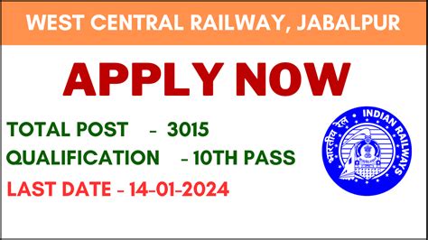 RRC WCR Jabalpur Apprentice Recruitment 2023 In Sarkari Result