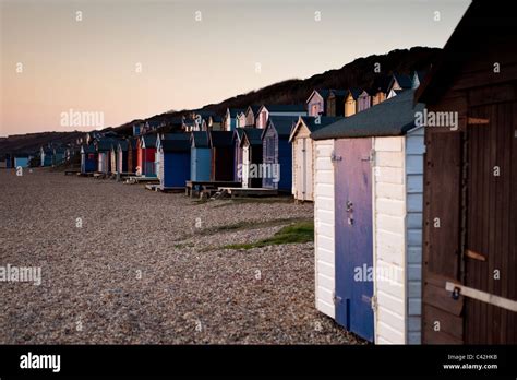 Beach Huts At Milford On Sea Hampshire Uk Stock Photo Alamy