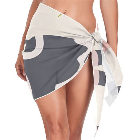 Baby Cows Flowers Women Coverups Beach Cover Up Chiffon Swimsuit Bikini Wrap Short Skirt Beach