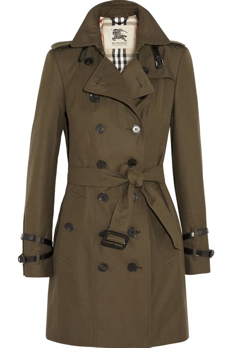 Burberry Queensborough Mid Length Cotton Gabardine Trench Coat In Dark Green Blue Lyst