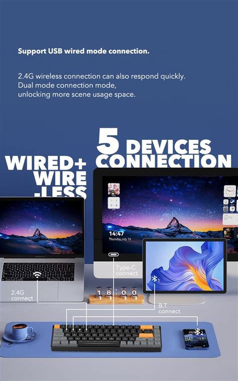 DarkFlash GD68 Wireless 2 4G Bluetooth USB Hot Swap Mechanical