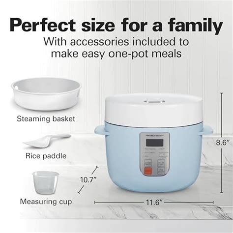 Hamilton Beach Digital Programmable Rice Cooker Food Steamer Cups