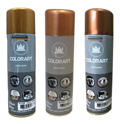 Kit Tinta Spray Metalico Ouro Velho Ouro Rose Cobre Frete Gr Tis