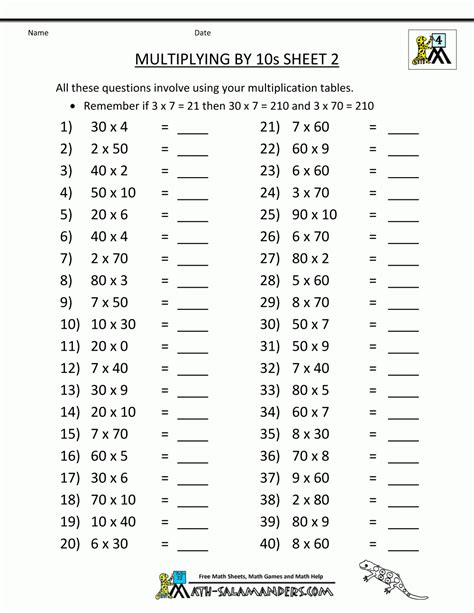 Worksheets On Multiplication And Division For Grade 4