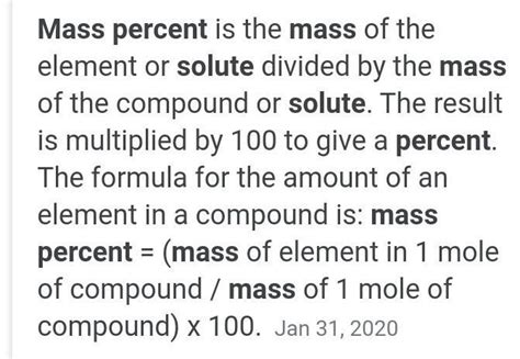 What Do You Understand By The Term Mass Percentage Of Solute And Mass