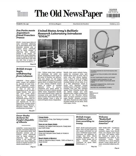 Free 9 Sample Old Newspaper Templates In Pdf Psd Ms Word Hot Sex Picture