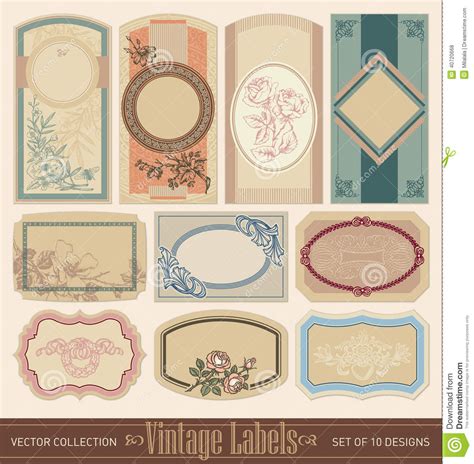 Illustration About Set Of Blank Ornate Vintage Labels Vector Eps