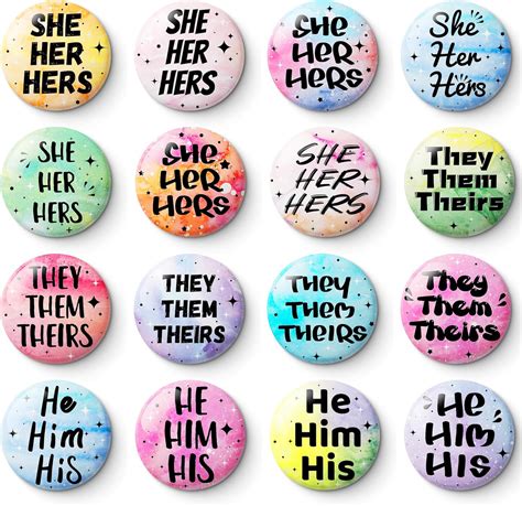 Amazon Pcs Large Size Pronoun Badge Pins Buttons Gender