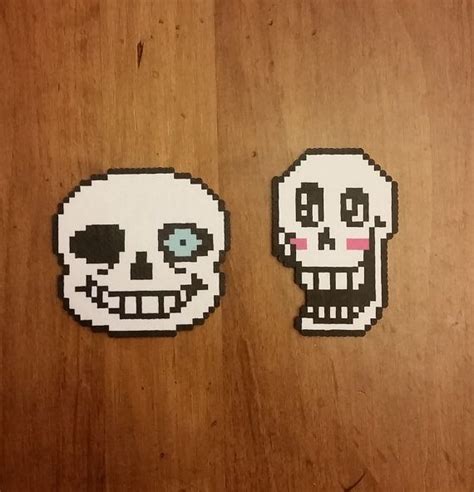 Undertale Papyrus And Sans Mini Perler Bead By Peppermintpixels Undertale Pixel Art Papyrus