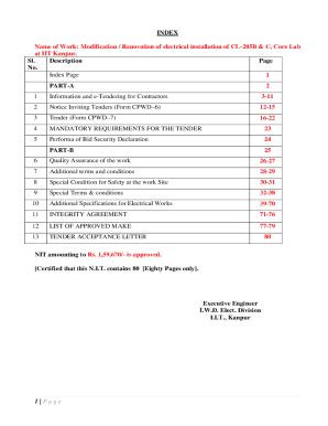 Fillable Online Tender For The Work Of Modification Renovation Of