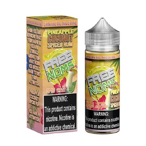 Free Noms Pineapple Coconut Spiced Rum Vape Juice 120ml Ej Store