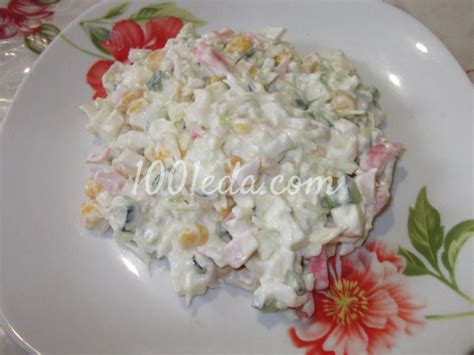 Крабовый салат с капустой и огурцами - Салат из капусты от 1001 ЕДА