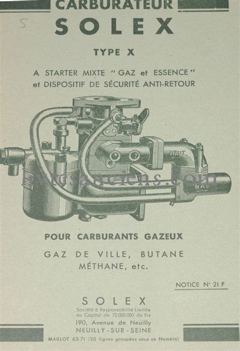 Ensemble de notices techniques carburateurs Solex von SOLEX Très bon