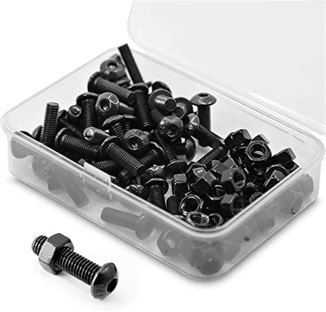 50 Sets M5 X 10mm Screws And Nuts Set Button Head Socket Cap Bolts 109 Grade Alloy Steel Full