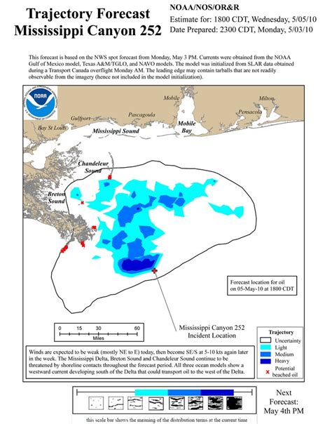 Latest Gulf Oil Spill map predicts slick movement - International Bird ...