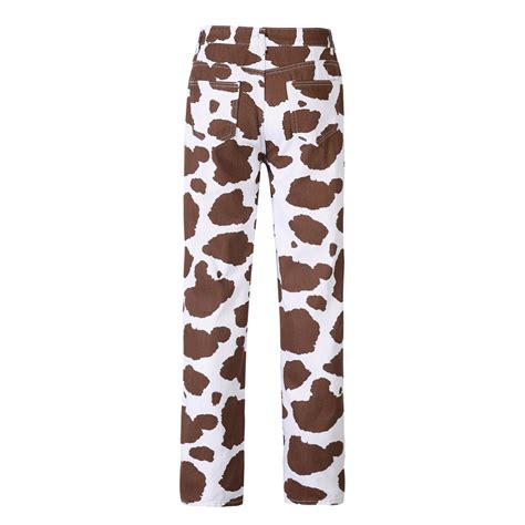 Cow Print Straight Leg Pants - Walmart.com